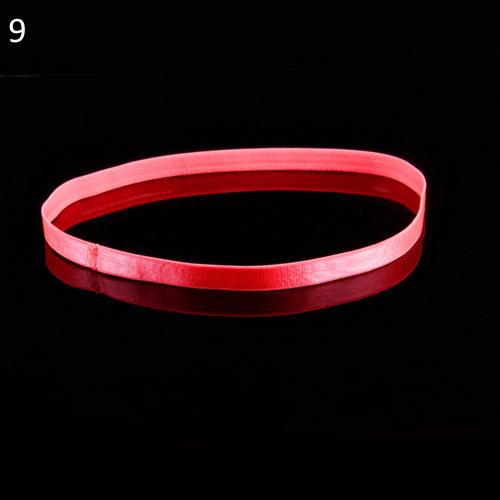 1Pc Women's Men's Candy Color Wide Sports Yoga Stretch Hairband Running Anti-Slip Elastic Headband Hair Band Running Sweatband: Fluorescent Pink