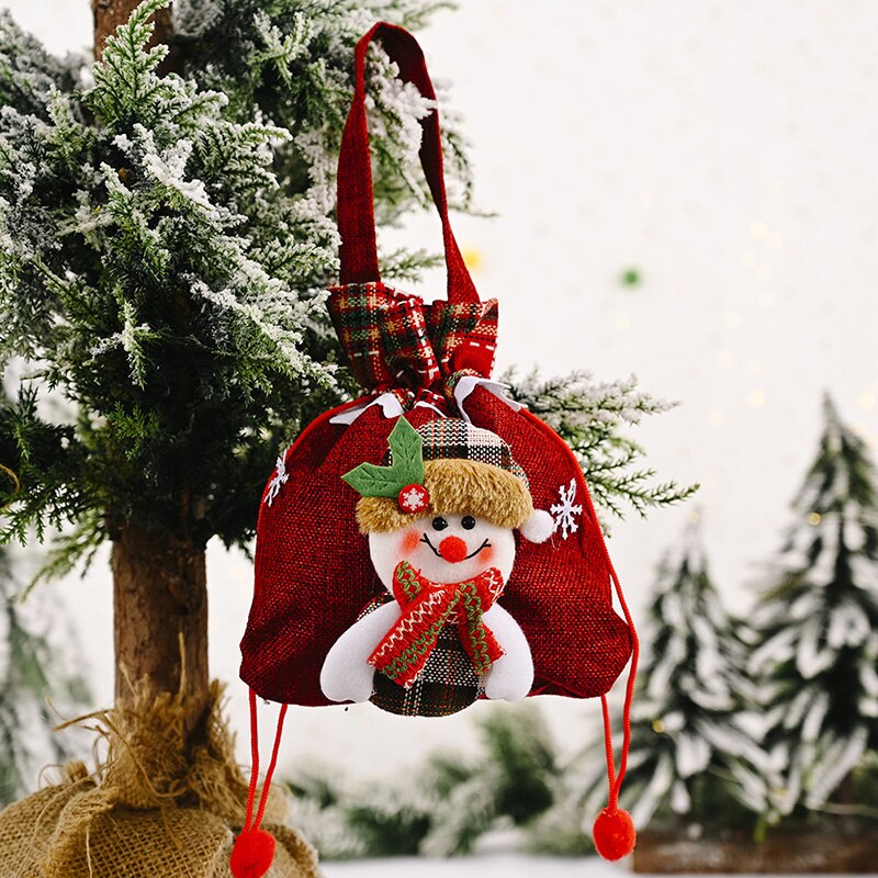 Julepose gammel mand snemand bærer slikpose hjem opbevaring festartikler  tp899