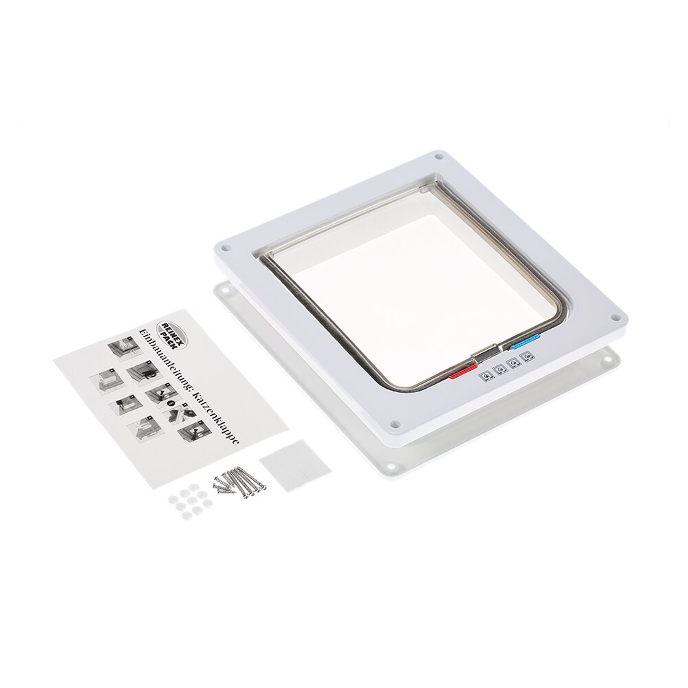 4-Way Locking Pet Door W/ Smart switches keep the house door closed but allow your pet to go in or out freely for Dog Cat Pet