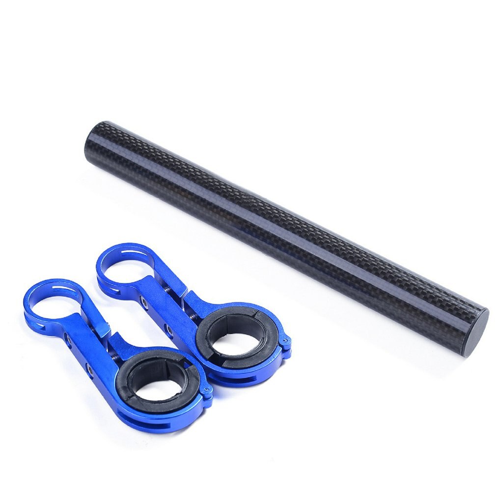 Fietsen Scooter Carbon Buis Fietsstuur Houder Handvat Bar Fiets Accessoires Extender Mount Bracket Moutain: blue