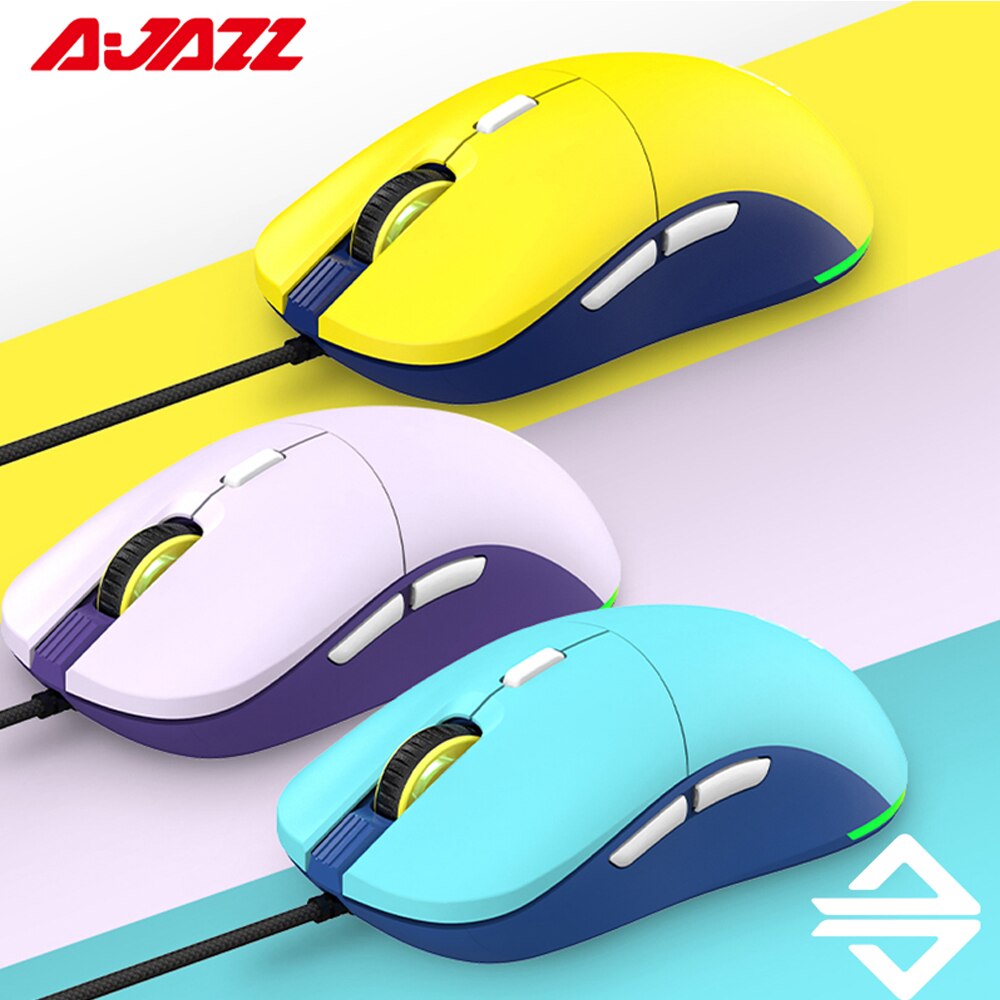 AJAZZ F15 mysz do gier RGB/a wielu kolor podświetlenia 16000DPI 7 przycisków PMW3338 czujnik konstrukcja o strukturze plastra miodu przewodowa mysz ergonomiczna do laptopa pulpit