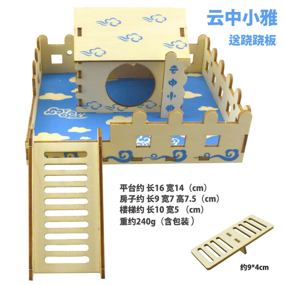 Hamster Hideout Houten Hut Kleine Dieren Dubbellaags Villa Rat Kamer Huis Kooi Oefening Speelgoed Met Ladder Board: O