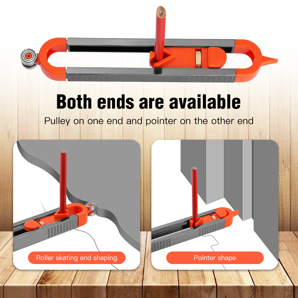 Contour Gauge With Lock Profile Scribing Ruler Precise Measure Woodworking Floor Tile Drawing Tool Metal Carpenter Gauge