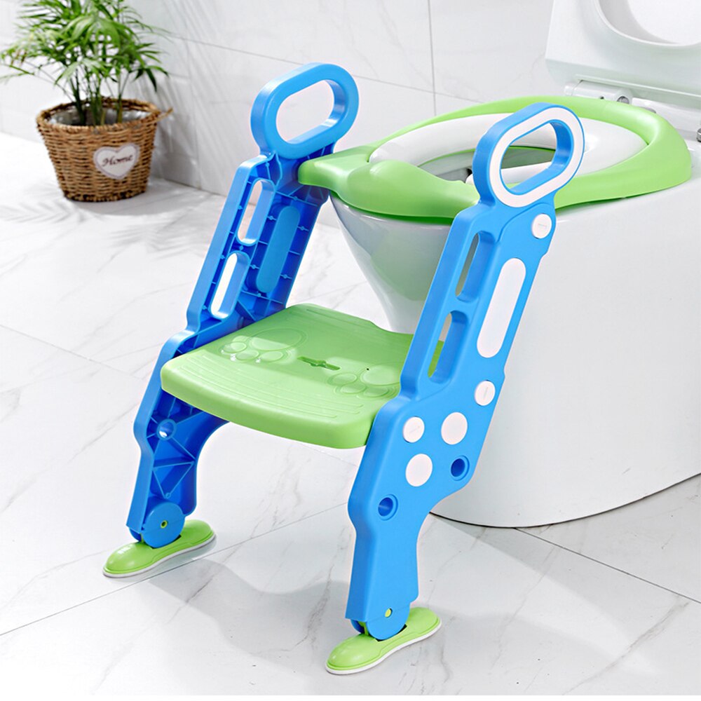 Baby Wc Opvouwbare Baby Zindelijkheidstraining Achterbank Met Verstelbare Ladder Voor Jongens En Meisjes Draagbare Veiligheid Potje Sofa Kussen: blue