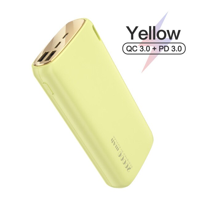 Energie Bank 20000mAh Tragbare Ladung praktisch Externe Batterie Ladegerät Energie Weiß Schwarz Rosa für Android Iphone: gelb