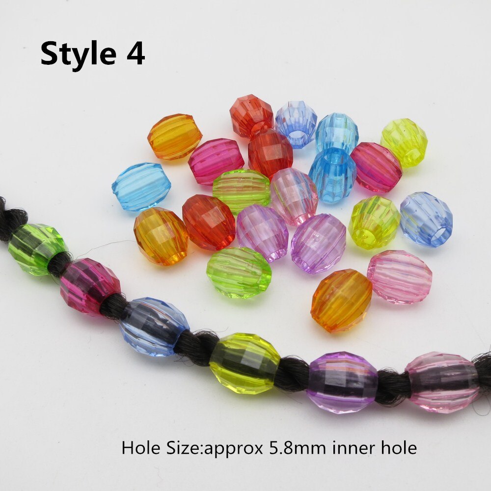 20Pcs-50Pcs Plastic Colorful Transparent Crochet kids Braids hair braid dread dreadlock beads rings clips tube Hair Accessories