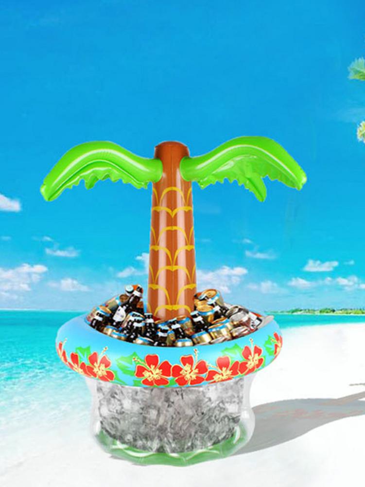 PVC Inflatable Coconut Tree Ice Bucket Simulation Coconut Tree Swimming Pool Floating Drinking Can Rack Children Water Park Toys