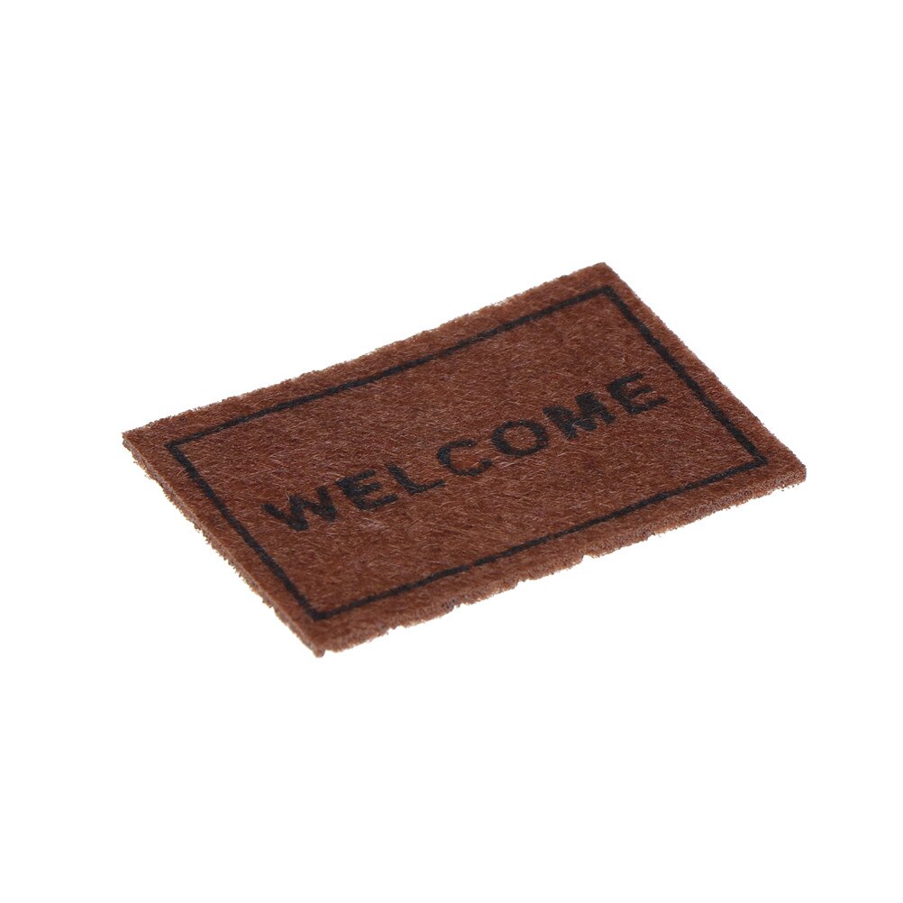 6.2X4.2CM 1Pc 1/12 casa de muñecas miniatura Felpudo de bienvenida alfombra accesorios para casa de muñecas
