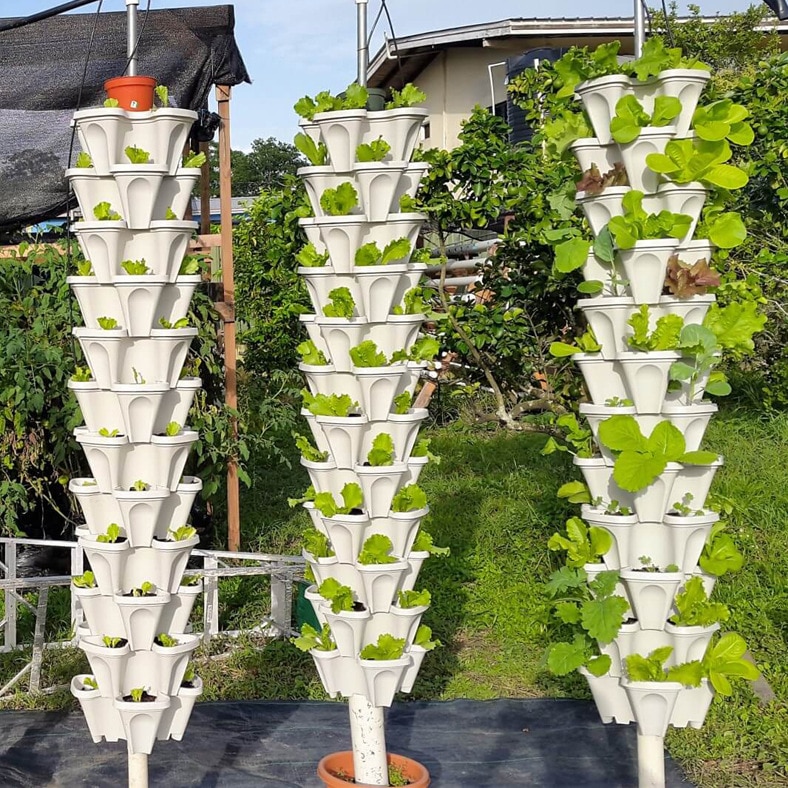 Porte-Vase pour plantes, Pots de fleurs en plastique empilables 5 couleurs, Pot de fleurs, décoration pour la maison, jardin ou balcon, 1 pièce