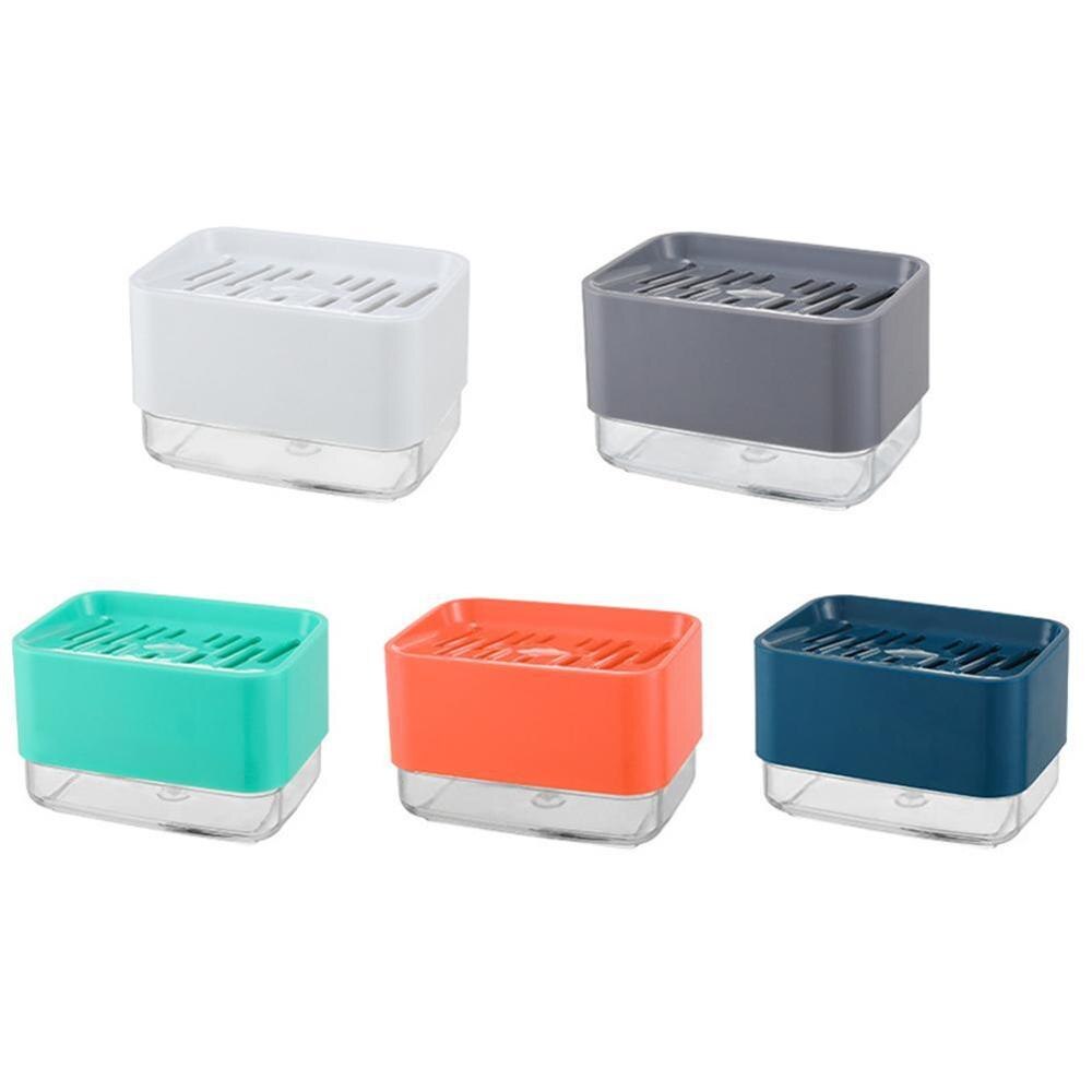 330ml Dishwashing Liquid Dispenser Automatic Liquid Brush Kitchen Box Soap Press Supplies Bathroom Dishwashing Box F4X7