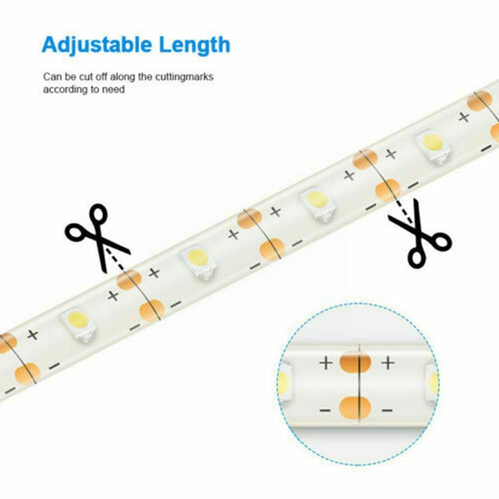 Solar Powered 3/4/5/10M Strip Light Outdoor RGB 2835 Backlight Tape Ribbon Decor LED Flexible Garden Strip Lighting Waterpr U6S2