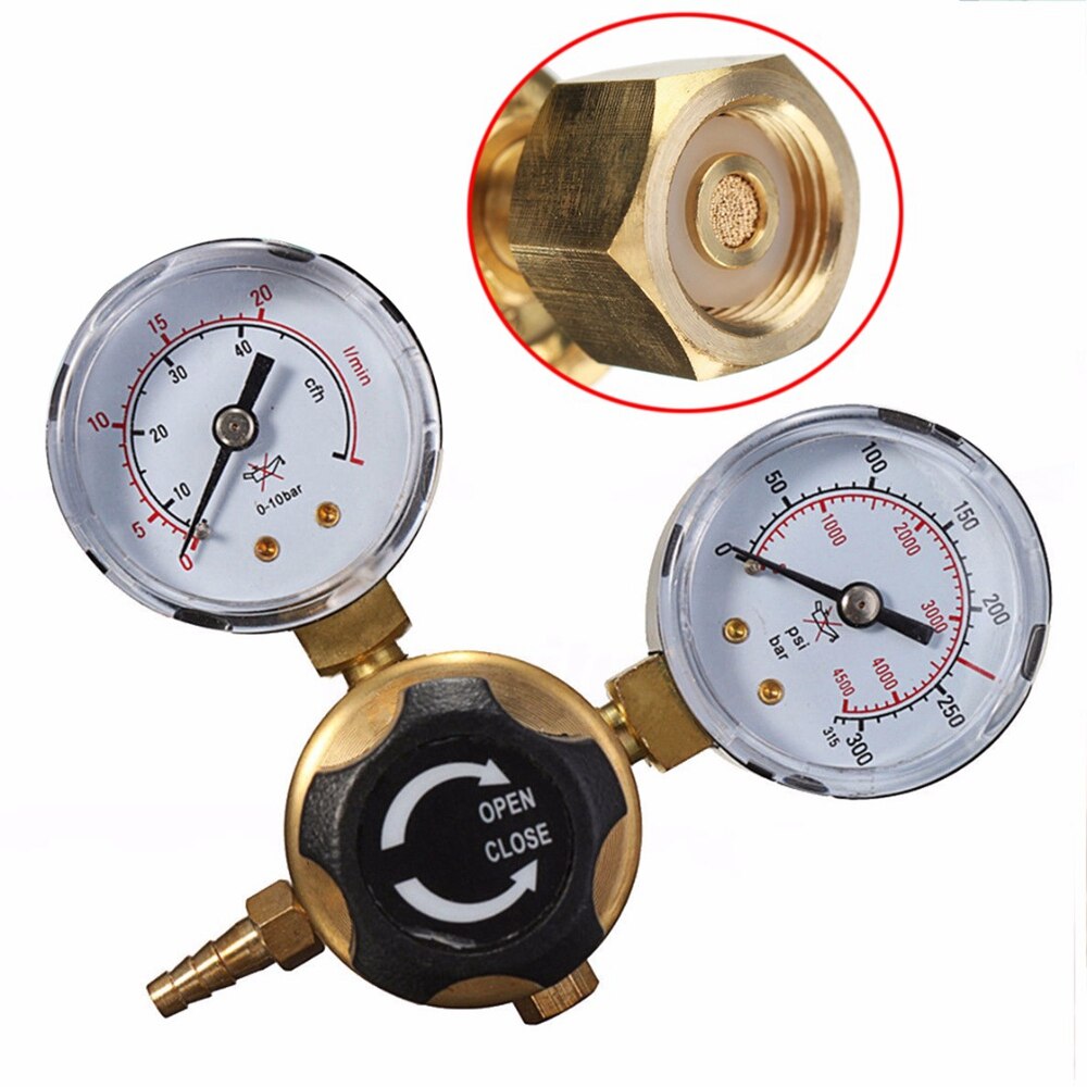 1pc Gas Bottle Regulator CO2 Mig Tig Brass Welding Weld Gauge Regulator 0-315 Pressure Reducer