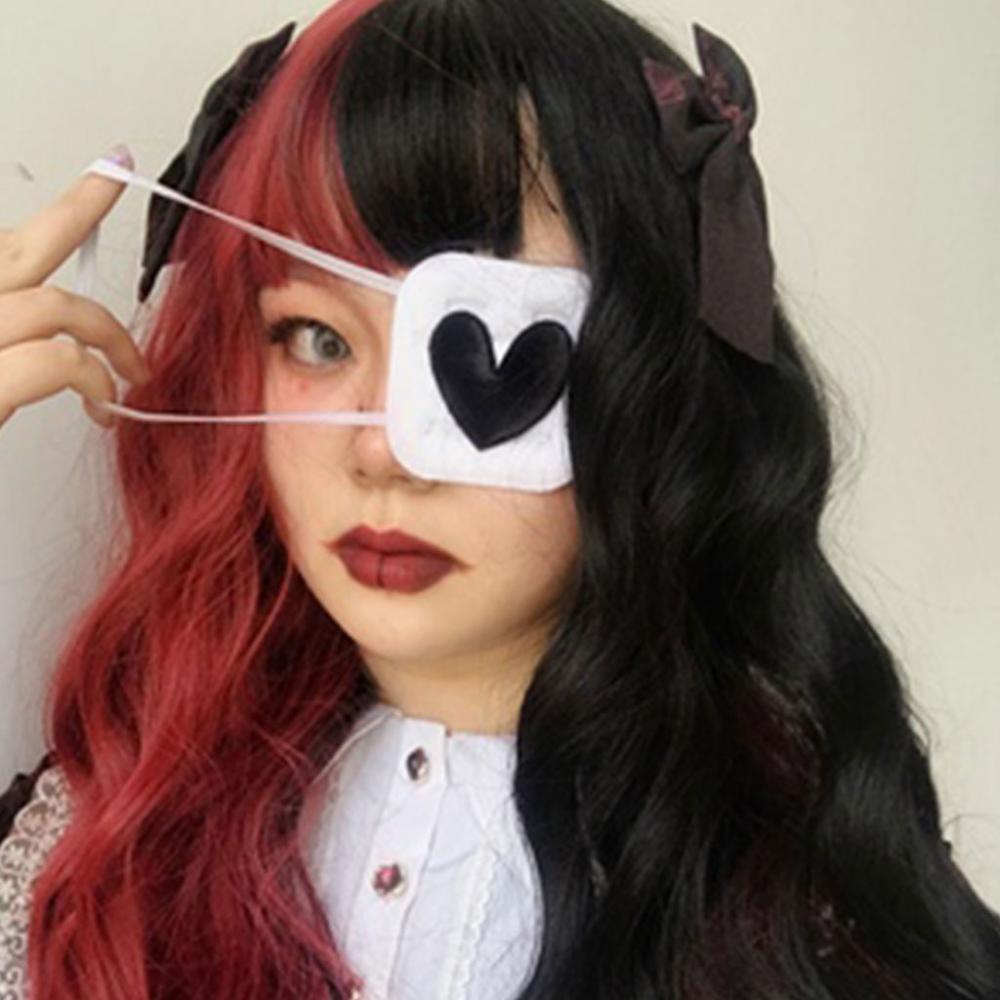 Eyeshade Eye Patch Cosplay Heart Shape Embroidery Single Eye Mask Cover Cotton Blindfold Eyepatch