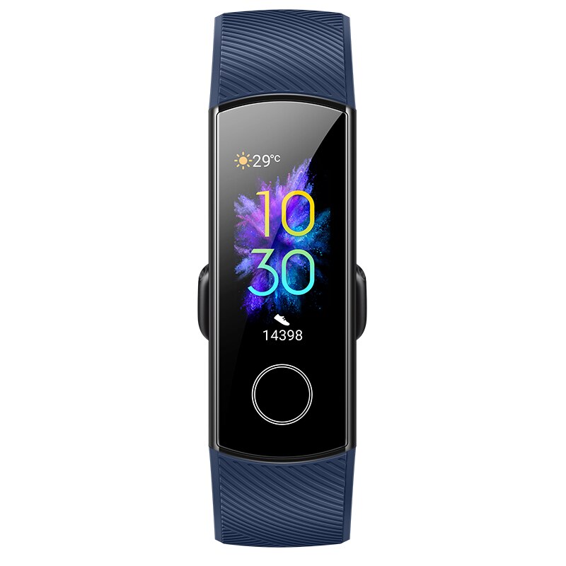 Honor Band 5 Smart Armband 0.95 Inch 5ATM Waterdichte Sport Fitness Tracker Smartband Slaap Monitoring Amoled Touchscreen: Blue