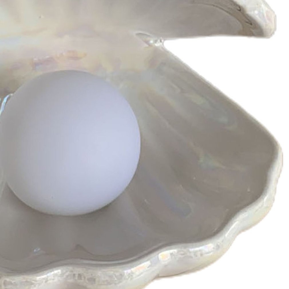 Pige drøm keramisk skal lampe perle fe dekoration nat lys opbevaring perle skal lampe desktop dekoration