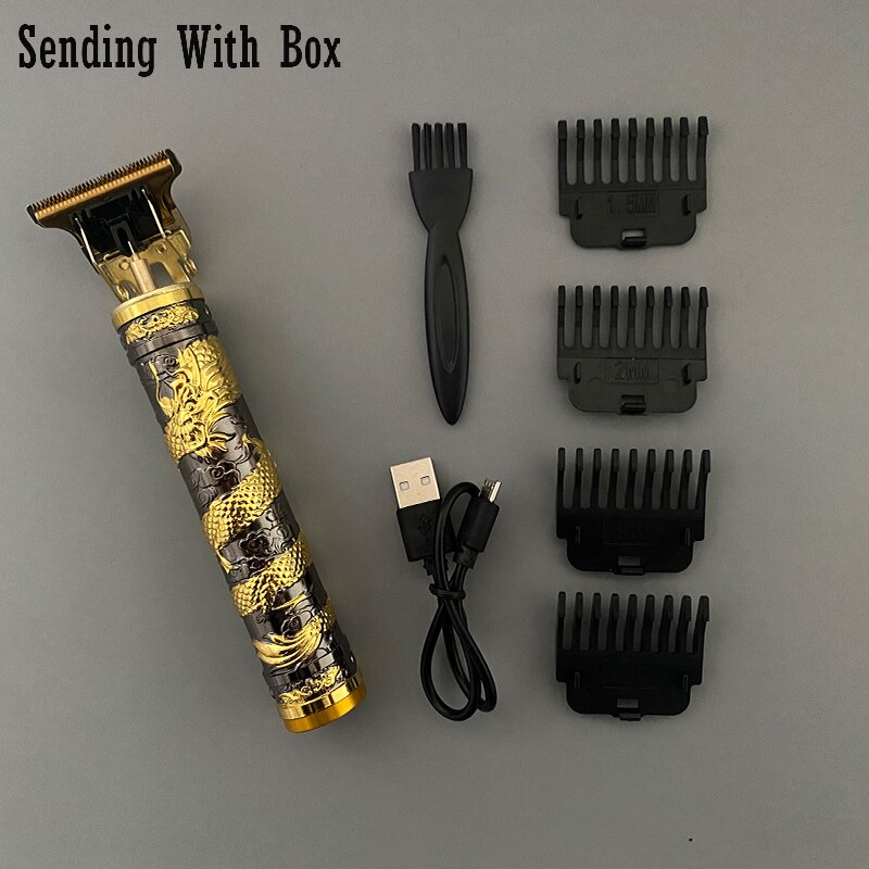 maquina T9 aparador de barba maquina de cortar cabello 2022 novos clippers óleo para máquina corte cabelo profissional por barbeador elétrico para homens maquina cabelo barba vintage t9 máquina t9 aparador cabelo: black coiled dragon