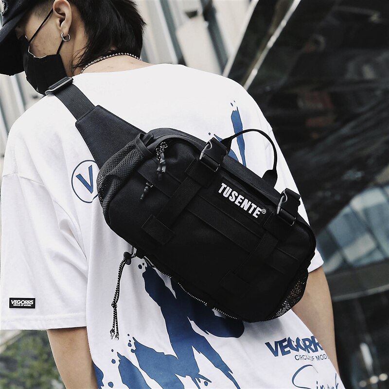 Coole meiden borsttas merk messenger bag koppel sport heuptas straat japanse gereedschapstas grote capaciteit schoudertas