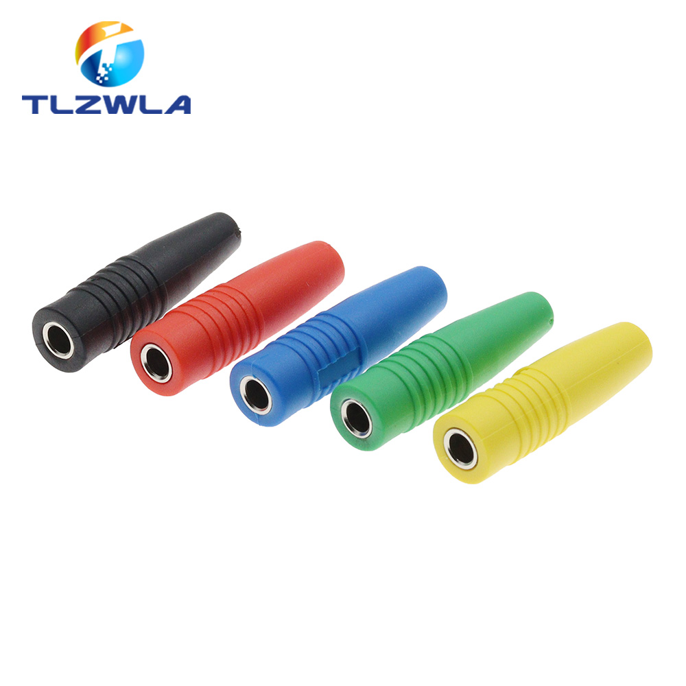 Connecteur à souder en laiton, fiche banane femelle isolée de 4mm, 5 pièces