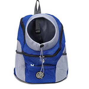 Out Dubbele Schouder Draagbare Rugzak Outdoor Hond Draagtas Hond Voorkant Tas Mesh Rugzak Hoofd: Blauw / L