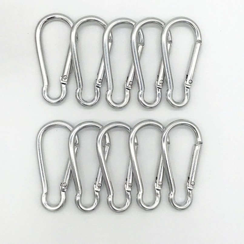 10Pcs M6 Kleur Karabijnhaken Aluminium Carabiner Spring Snap Clip Haken Sleutelhanger Klimmen Karabijnhaak Voor Sleutels Camping Gereedschap