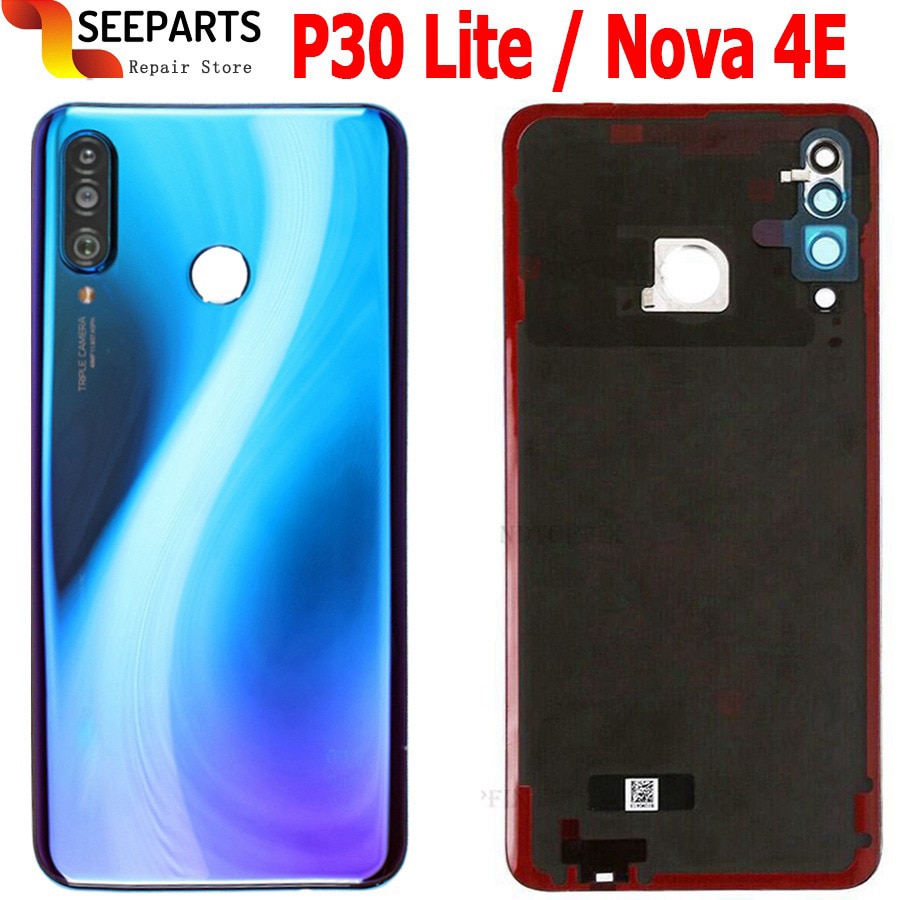 Nieuw Voor Huawei Nova 4e Back Battery Cover Glas Achter Deur Behuizing Case 6.15 &quot;Voor Huawei P30 Lite Batterij cover P30 Lite Behuizing