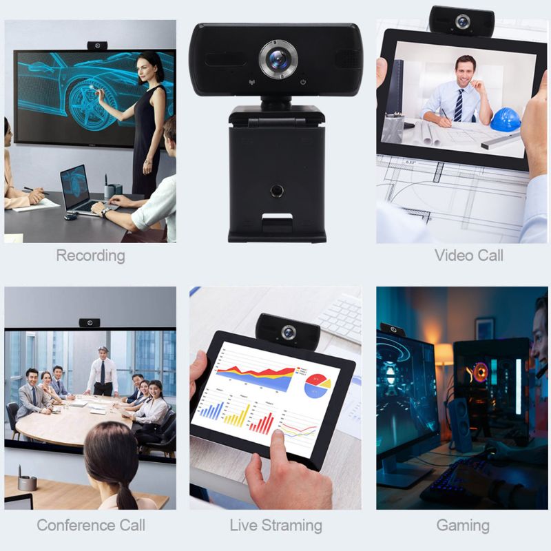 Mini caméra réglable rotative anti-peeping de Webcam d'ordinateur pour le travail de vidéoconférence de diffusion en direct