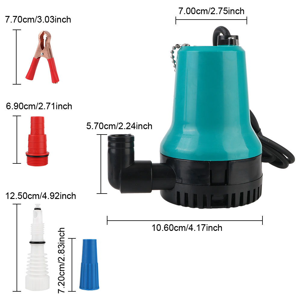 Filter Aquarium Marine Bilgen pumpe Boden absaugung Tauch wasserpumpe DC 12V/24V für Haushalt/Landwirtschaft 4600 U/min 50W tragbar