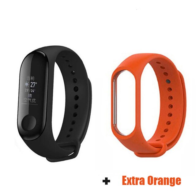 Xiaomi Mi Band 3 Fitness Tracker 50M Waterdichte Smart Band Smartband Oled Display Touchpad Hartslagmeter Polsbandjes Bracele: add orange
