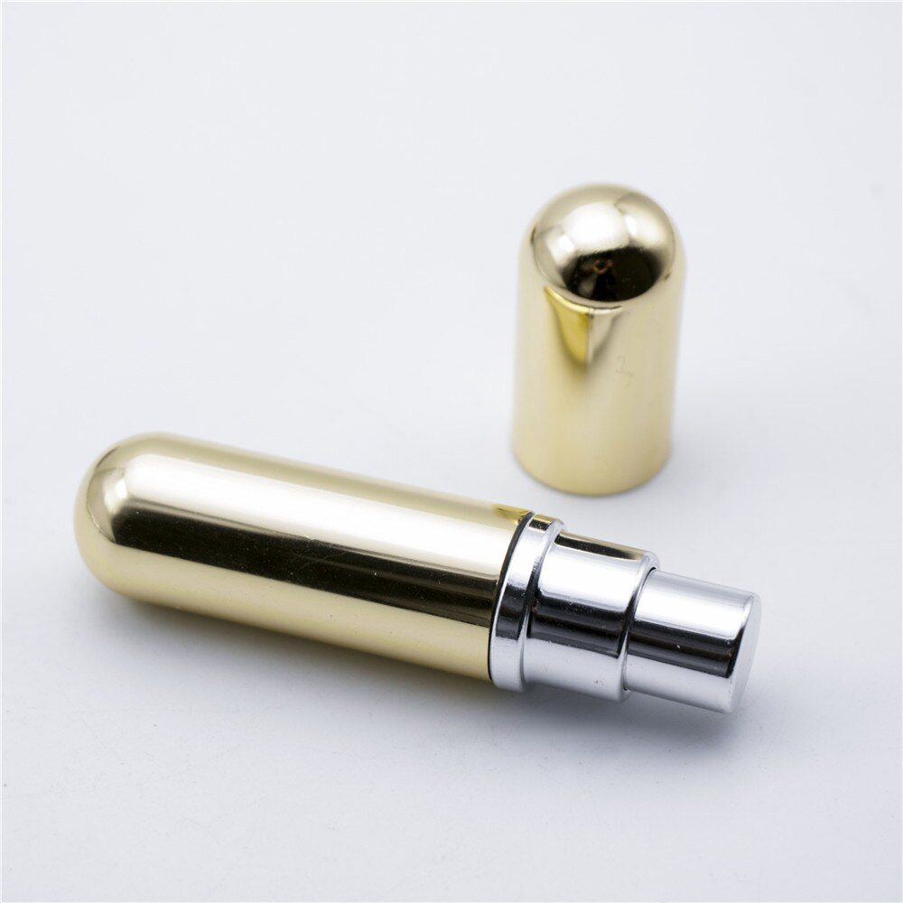 5Ml Navulbare Draagbare Reiziger Aluminium Spray Verstuiver Lege Parfum Fles Voor Reizen Accessoires: Goud