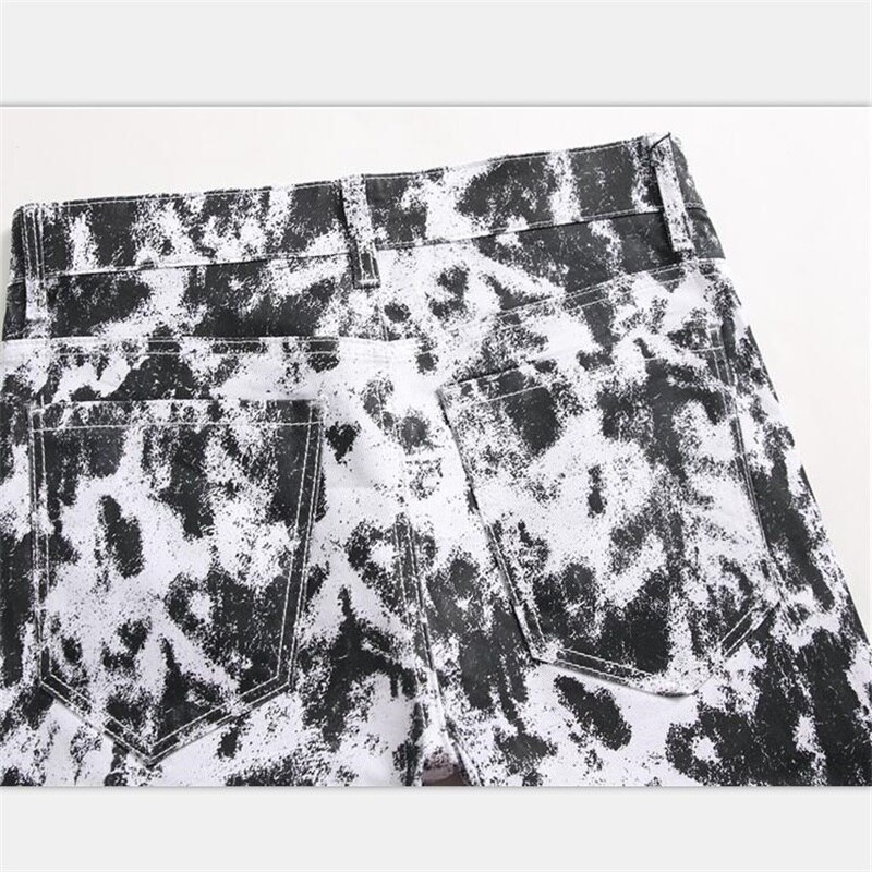 Kleurenprint heren jeans 100%  katoenen slim jeans broek heren broek  #5640