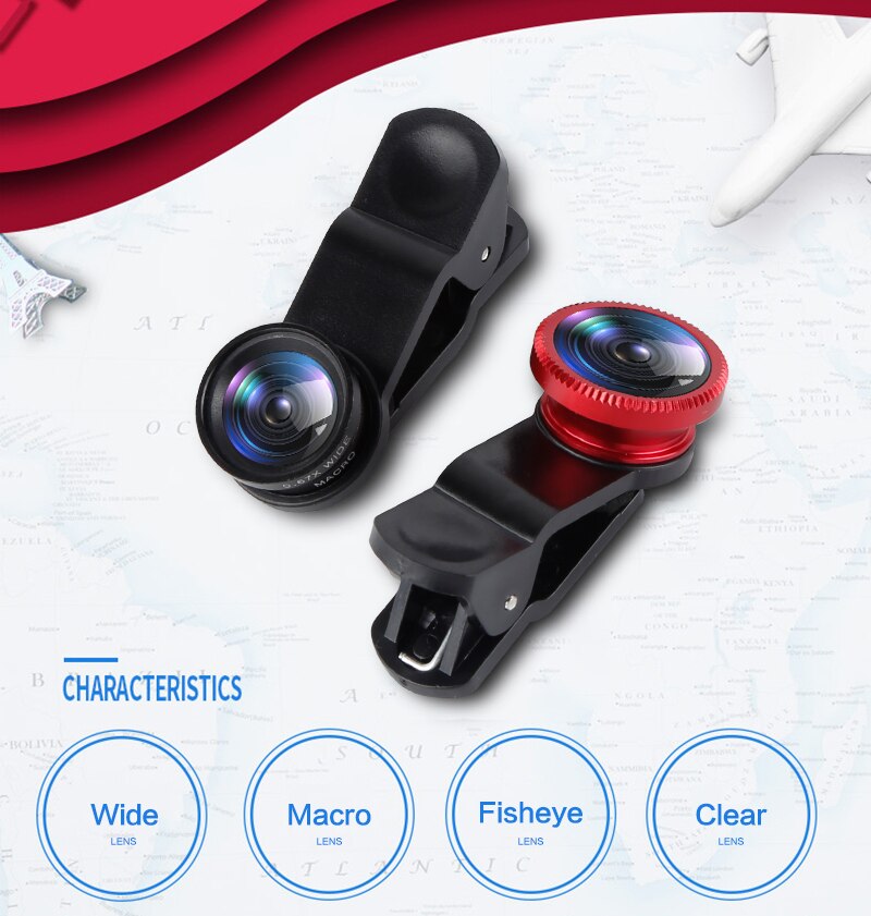 Fisheye Lens 3 In 1 Afneembare en Draagbare Mobiele Telefoon Lens Groothoek Lens Camera Macro voor iPhone voor Xiaomi voor Huawei
