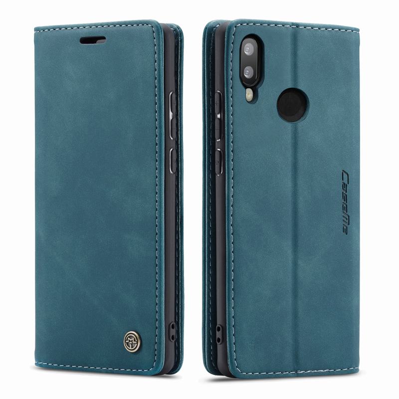 Para Huawei P Smart funda Honor 10 Lite imán de lujo Flip Retro Cartera de cuero bolsas de teléfono para Huawei Psmart Coque: For P Smart 2019 / Blue