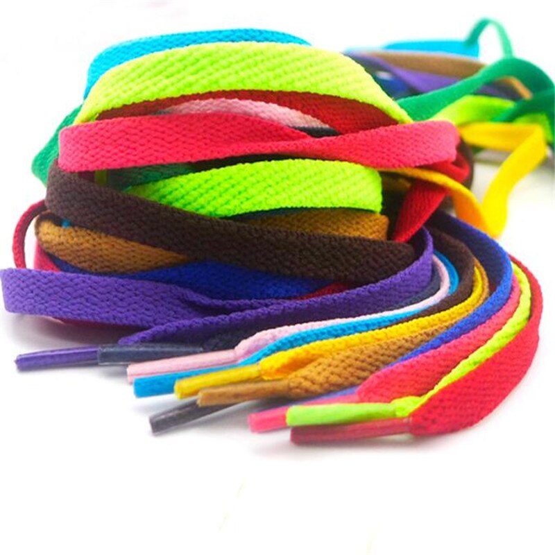 8mm de large de lacets plats lacets de chaussures pour baskets chaussures de Sport 10 couleurs 100cm lacets unisexe femmes hommes