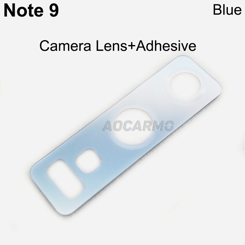 Aocarmo Rear Back Camera Lens Glass Ring Cover With Frame Adhesive For Samsung Galaxy Note 9 6.4" Replacement: Without Frame Blue