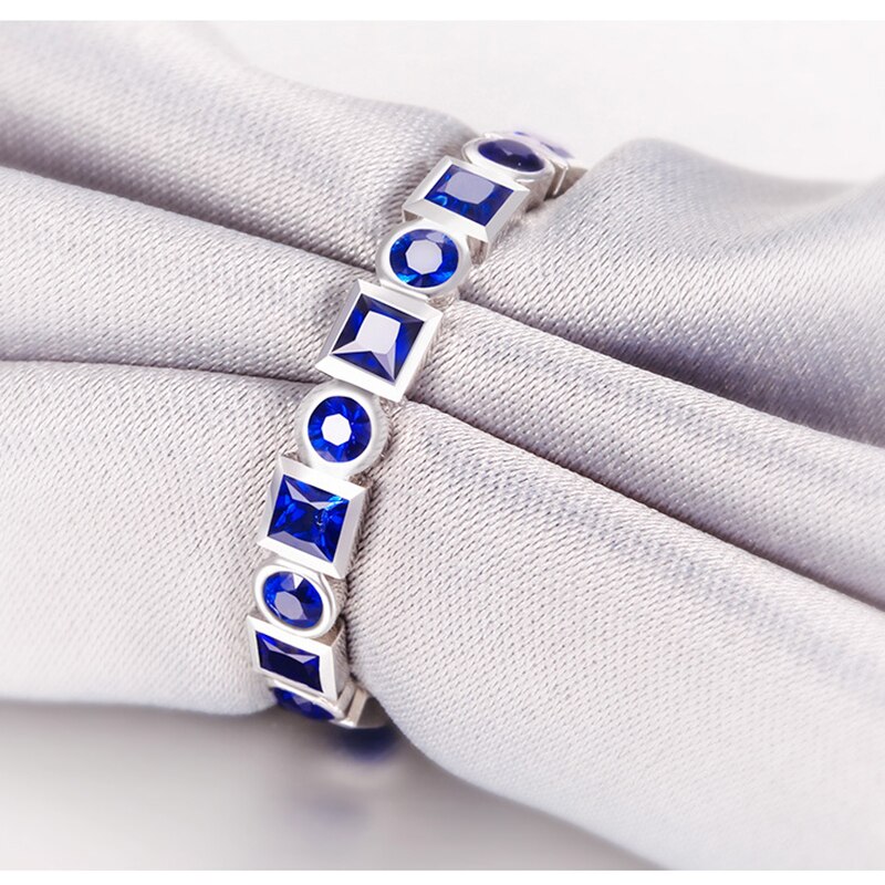FINAODZ Neue Fasihon Einfache T emperament Blau Kristall Ringe Hochzeit Für Frauen Engagement Einstellbare Größe Ring