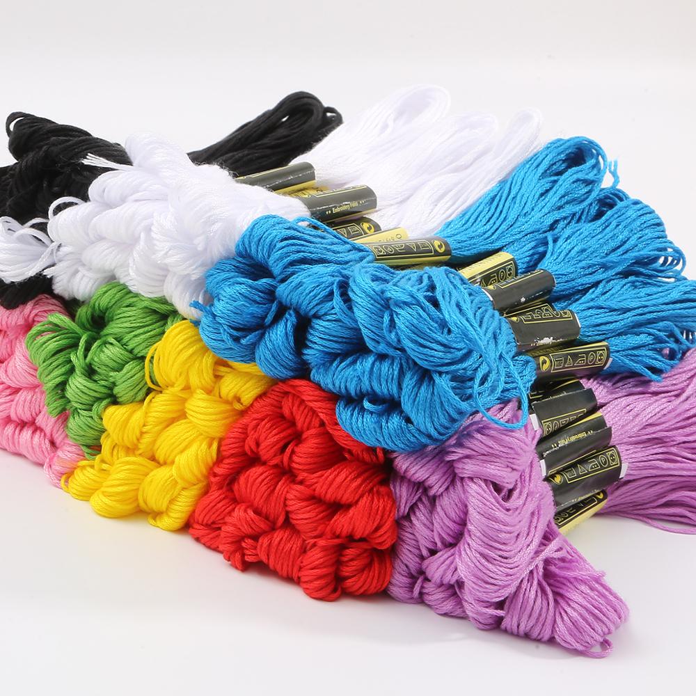 50pcs/lot Mix Colors Cross Stitch Floss Threads Cotton Embroidery Thread Sewing Skeins Kit Craft DIY Sewing Tools