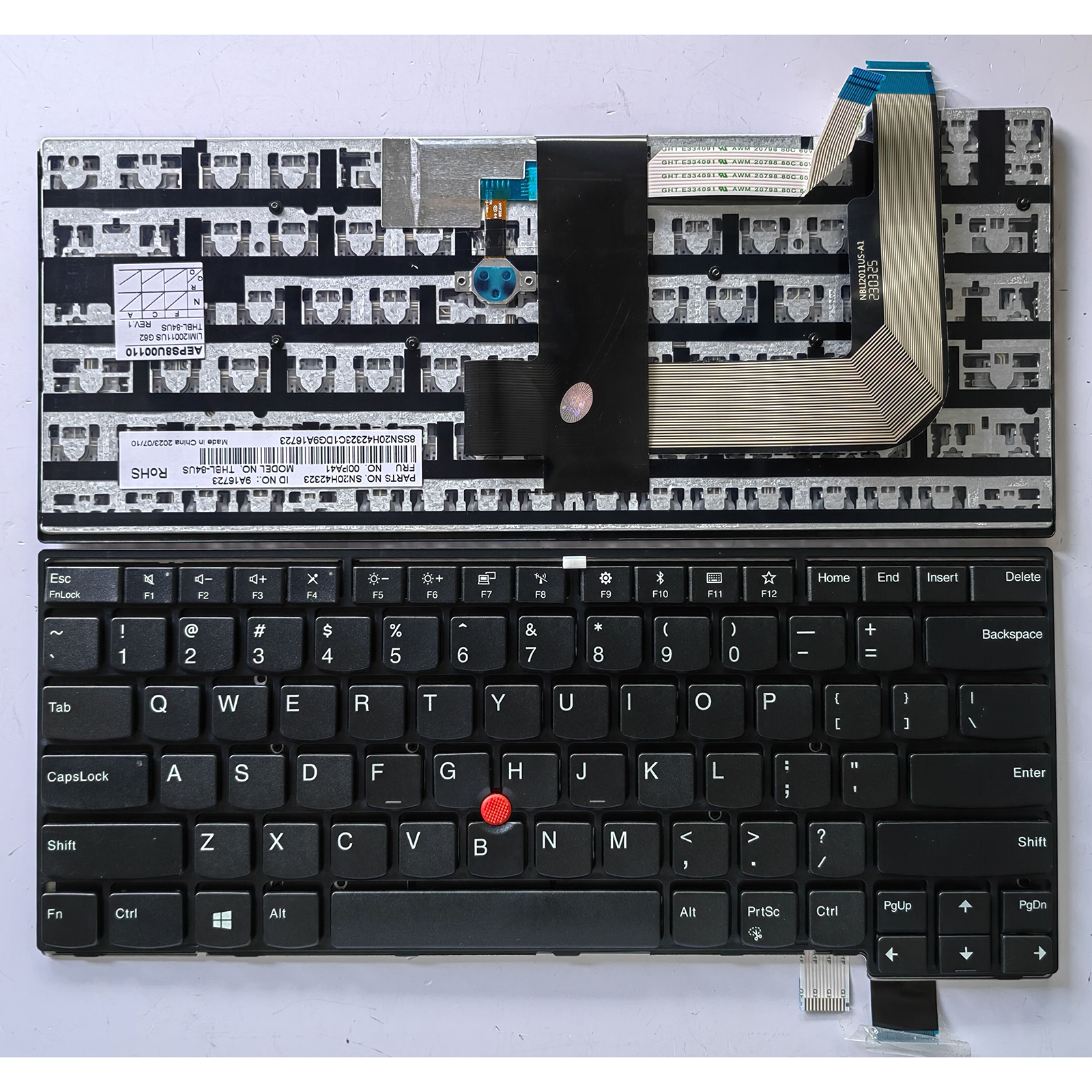 Laptop Replacement US Layout Keyboard for Lenovo T470S ThinkPad 13 2nd S2: WHITE