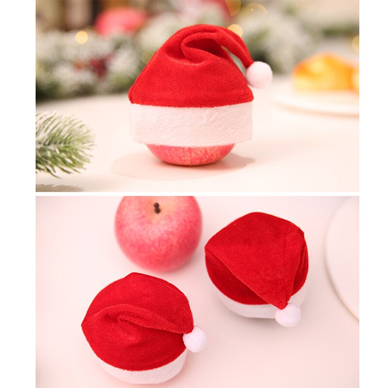 1pc mini nukkaa santa claus hattu christmas xmas apple top topper sisustus