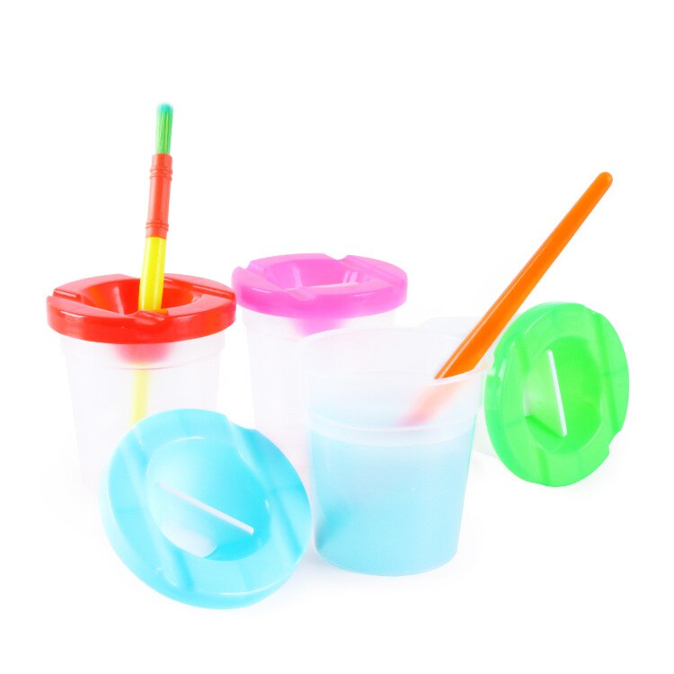 Water leakage prevention DIY Children Washing Cup writing brush Cup Paint Cup Painting Handmade Accessories Random