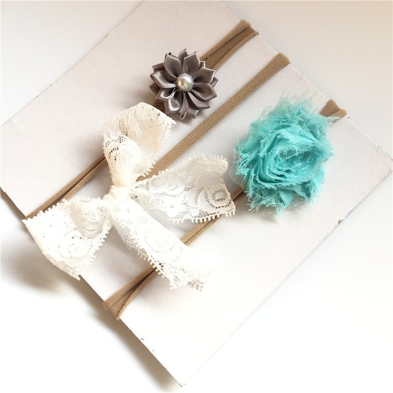 3pcs Hair Accessories flower bow Head Bands For Kids Girls Bow Elastic Handmade Beauty Hair Headbands headwear: C