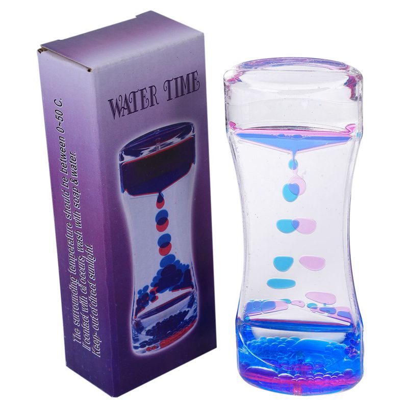 Liquid Timer Bubble Motion Timer for Sensory Play Visual Bubble Gravity Blue+Rose Red
