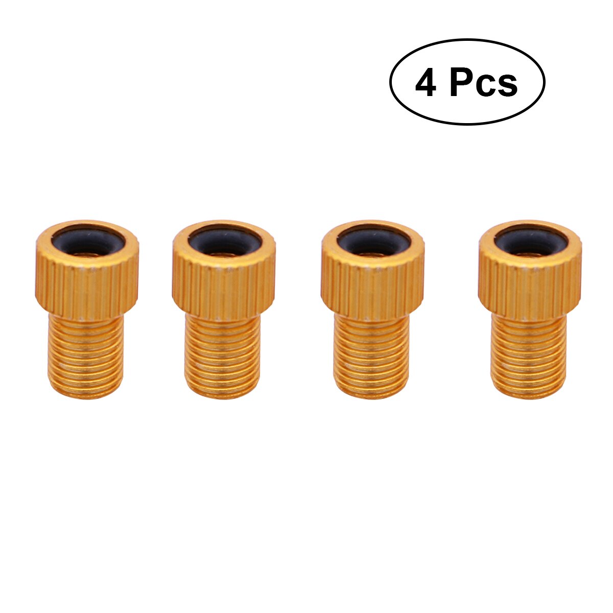 Set of 4 Bicycle Aluminum Presta to Schrader Valve Adapters Converters Mountain Bike Road Bike Air Compressor Repair Tools: Golden