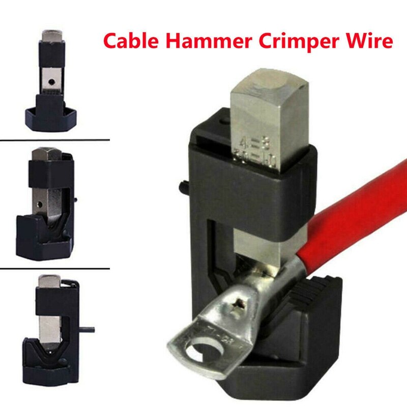 Hammer Lug Crimper Tool for 8 AWG - 0000 AWG Battery and Welding Cables Lug Terminal: Default Title