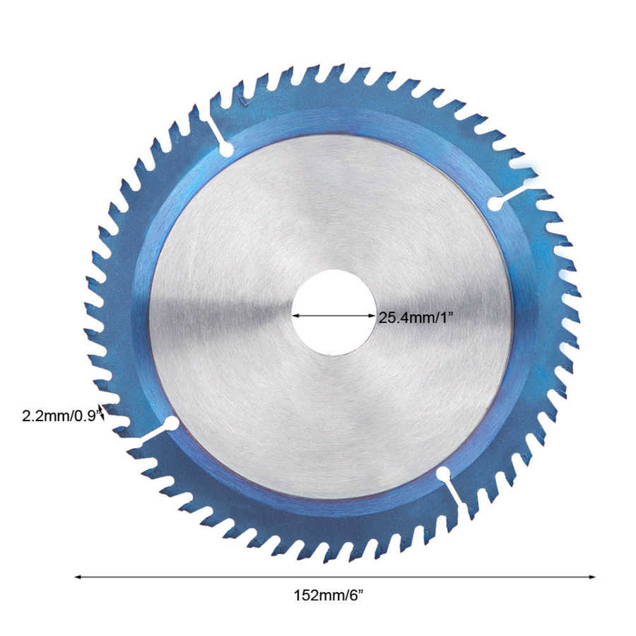 Blue Coating Circular Wood Cutting Blade Disc 1" ID 60T
