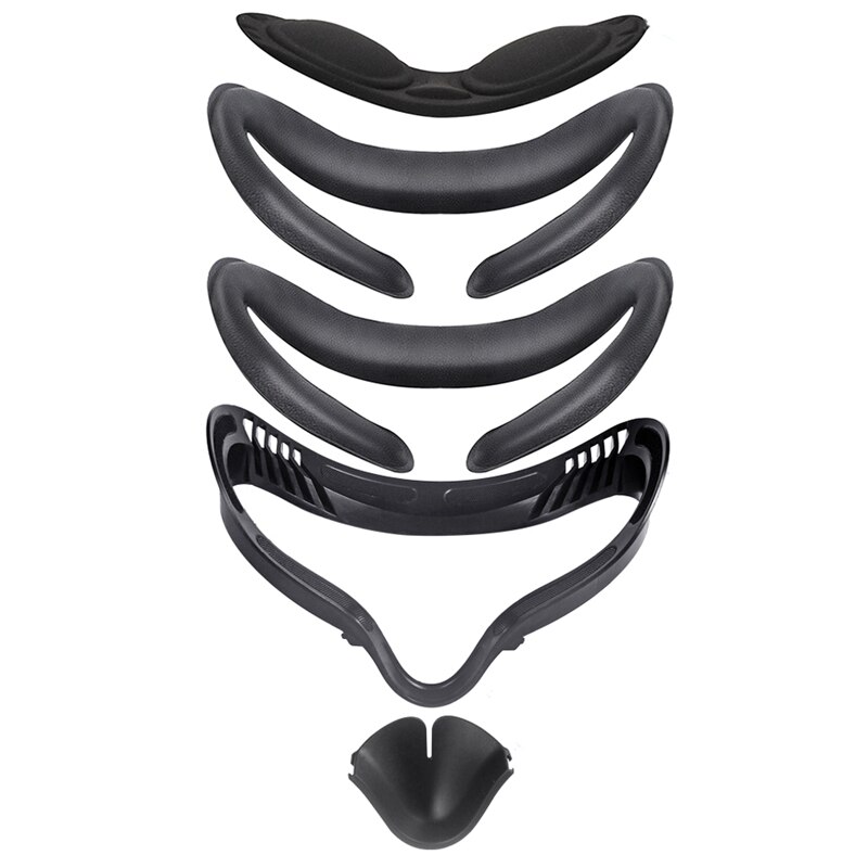 5 in 1 vr gesichtsschutzset für oculus quest 2 mit auslaufsicherer gesichtsauflage und pu-ersatz-gesichtsschutzpolster: Default Title