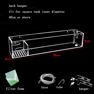 Filtre externe suspendu pour aquarium, équipement de filtration pour plantes et poissons: 38cm