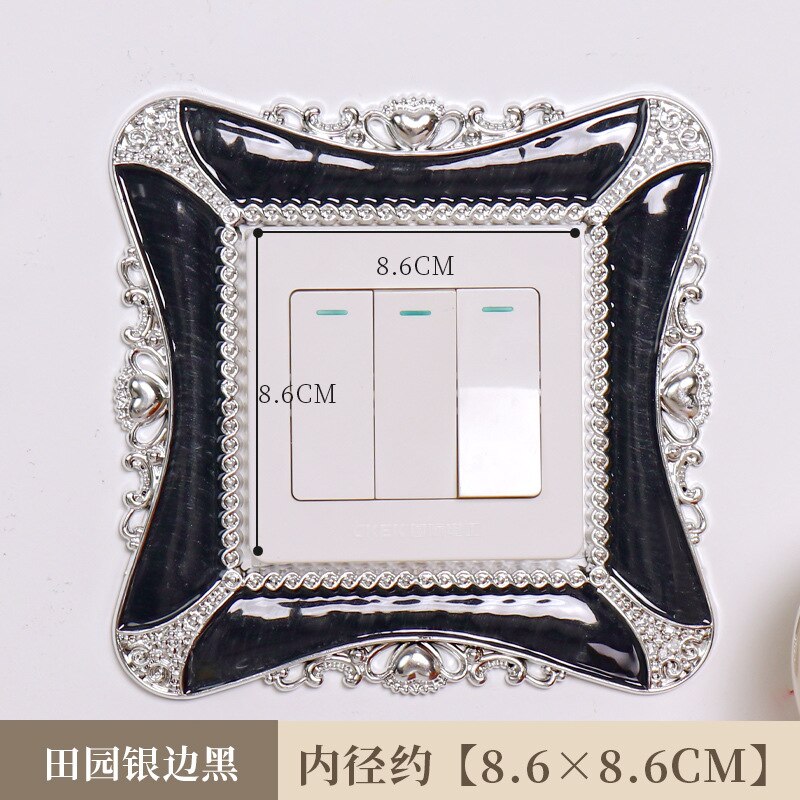 living room bedroom lamp wall socket protection decorative switch sticker wall sticker double switch cover decoration: Opaque