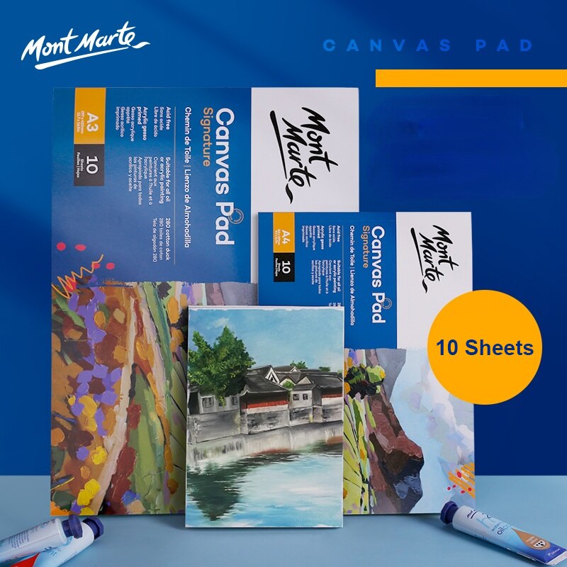 A5/A4/A3 Oil Painting Canvas Pad 10Pcs Triple Primed Cotton Blank Fabric For Practicing Techniques Oils Acrylic Drawing Supplies