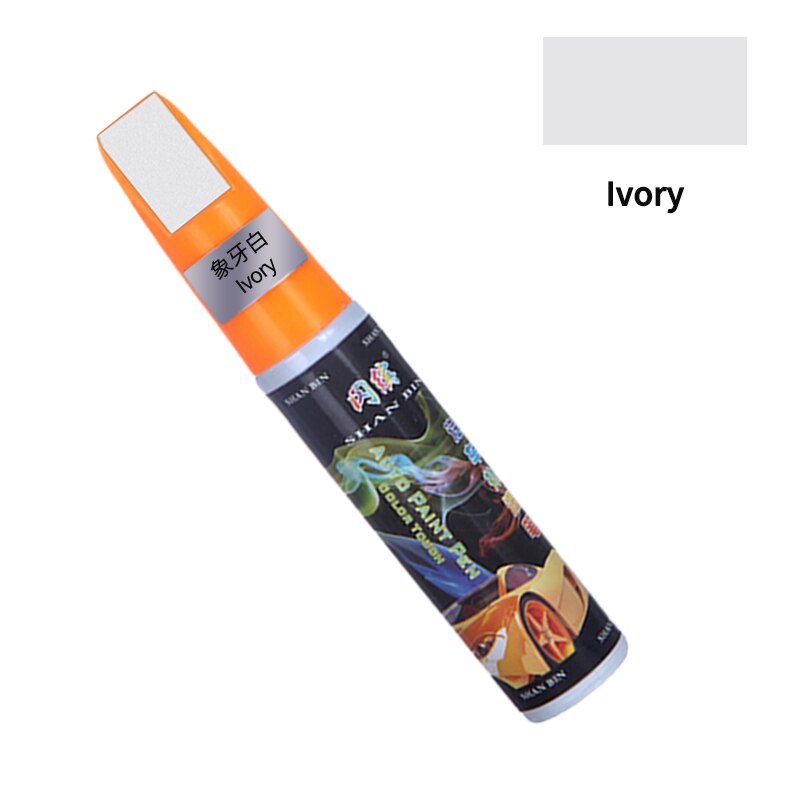 20 Colors Car Mending Fill Paint Pen Tool Applicator Waterproof Touch Up Car Paint Repair Coat Painting Scratch Clear Remover: ivory