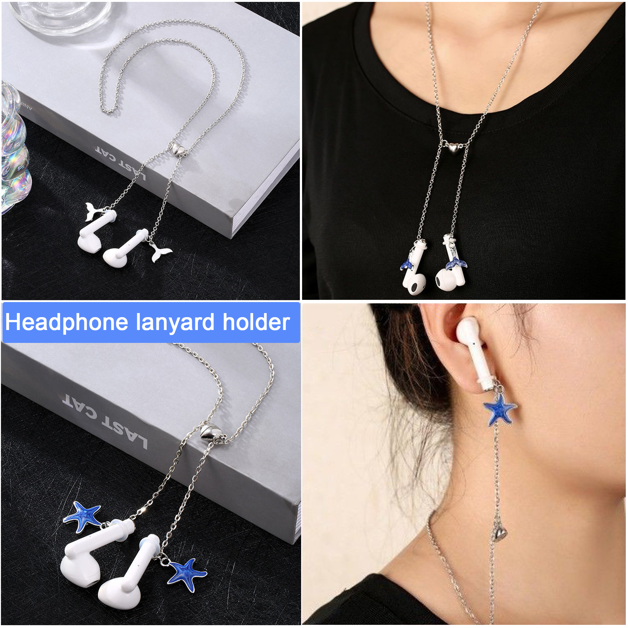 Draadloze Oortelefoon Lanyard Hangende Hals Anti Verloren Ketting Metalen Kettinghouder Riem Lanyard Koord String Voor Airpods 1 2 3 Pro